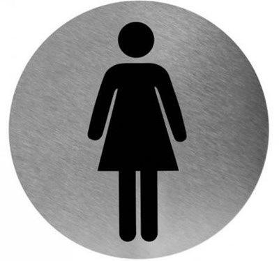 Pictogram wc rond vrouw rvs