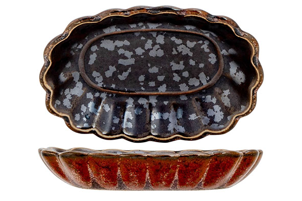 Elements maroon ovaal schaal 9x6,5cm 12