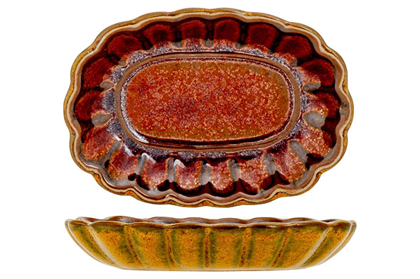 Elements mustard ovaal schaal 9x6,5cm 12