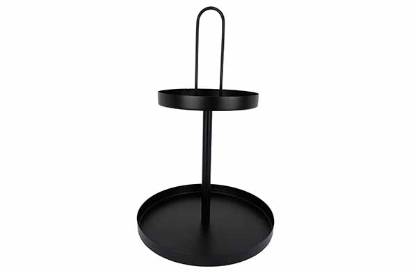 Etagère 2 lgs zwart metaal 30x30xh45cm