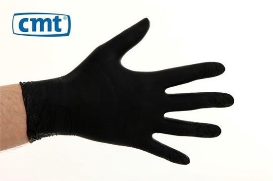 Nitril Handschoen Poedervrij Zwart Smal