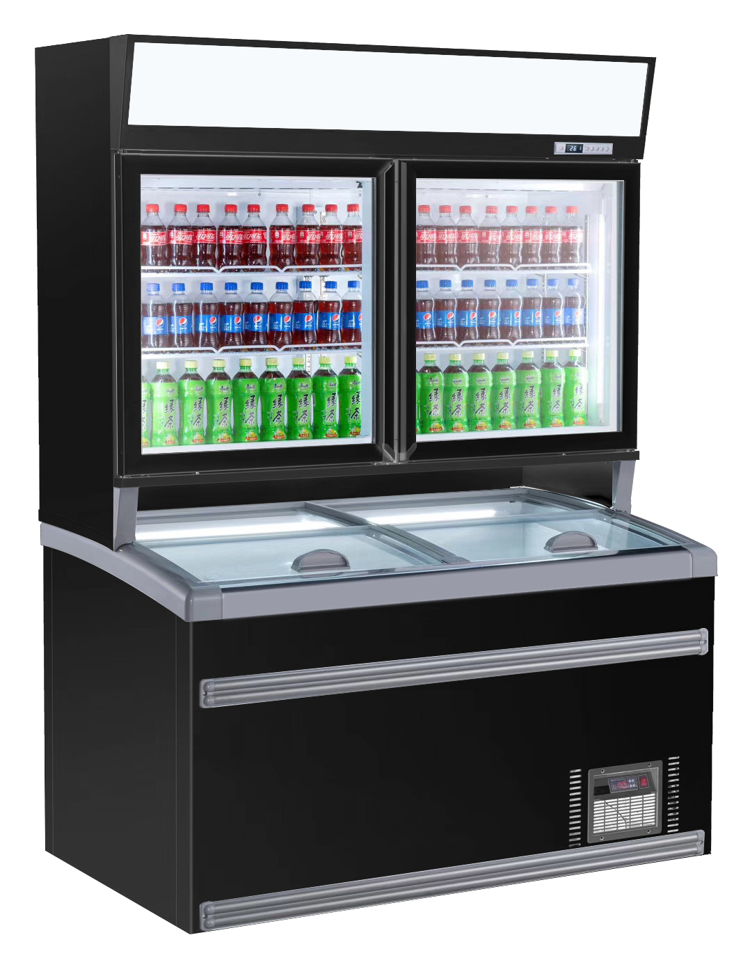 WANDVRIESKAST ZWART 2 GLASDEUREN