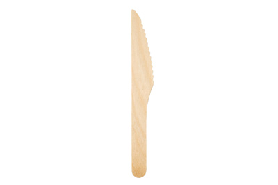 Snackmes hout met kartelrand 16cm