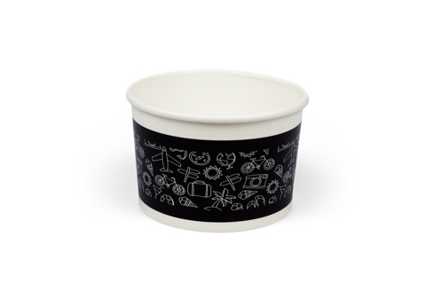 IJsbakjes 225ml Ø9,2x6cm wit/zwart x1000