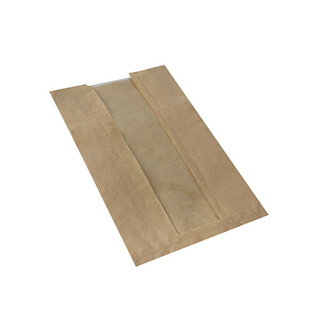 Broodzak m venster 30x16x6cm bruin x1000