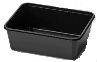 Maaltijdbak zwart PP 1000cc 500st