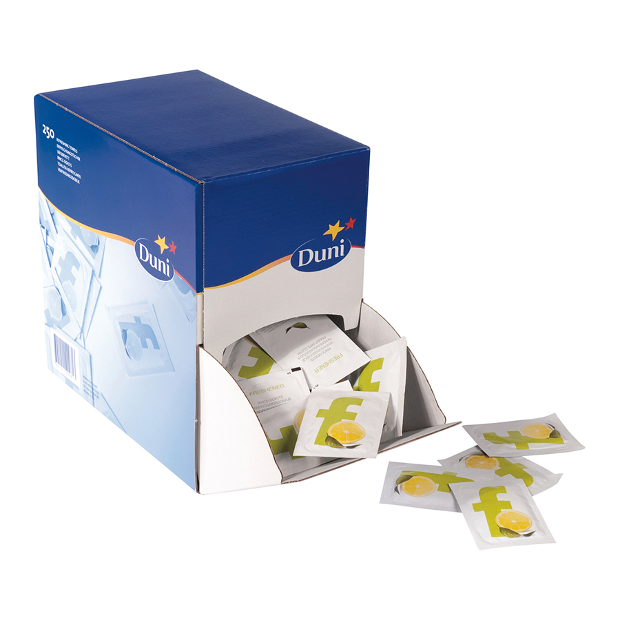 Verfrissingsdoekjes in dispenser