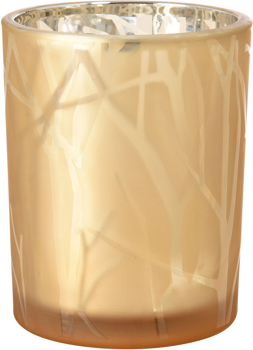 Kandelaar glas Shimmer Sand 100x80mm 6st