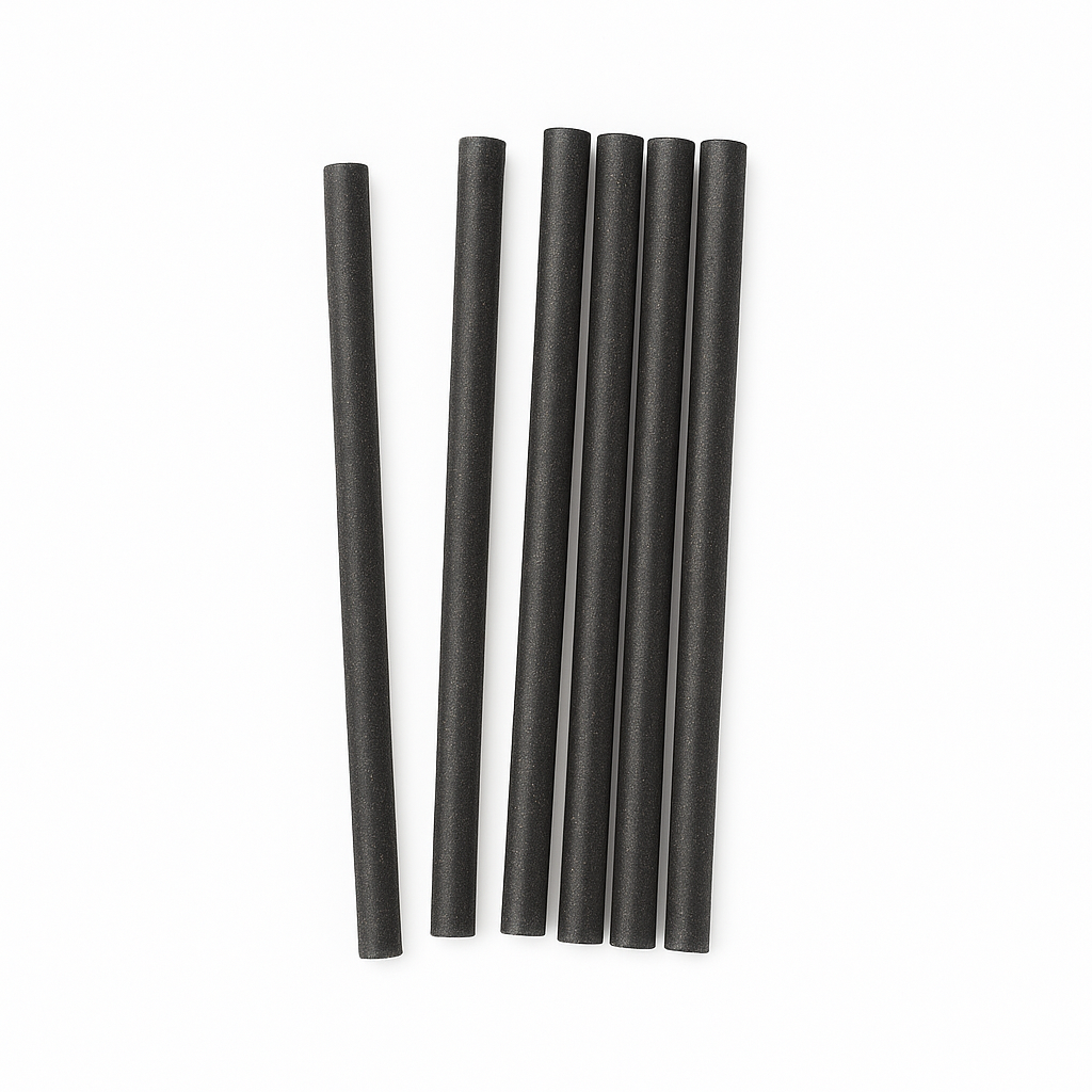 Cocktail Straw zwart 8x150mm 150st