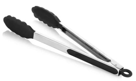 Tang inox silicone zwart L300xB40mm