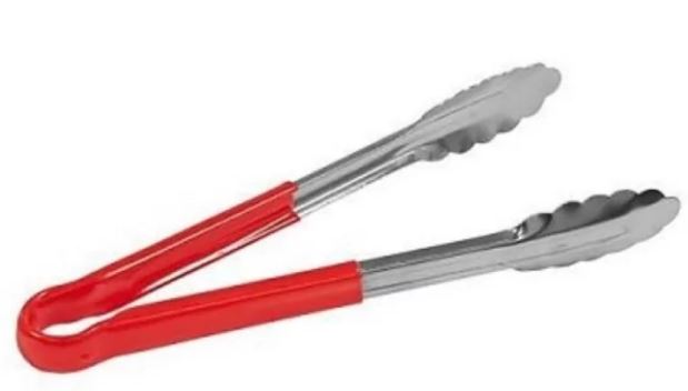 Tang inox silicone handvat rood L250mm