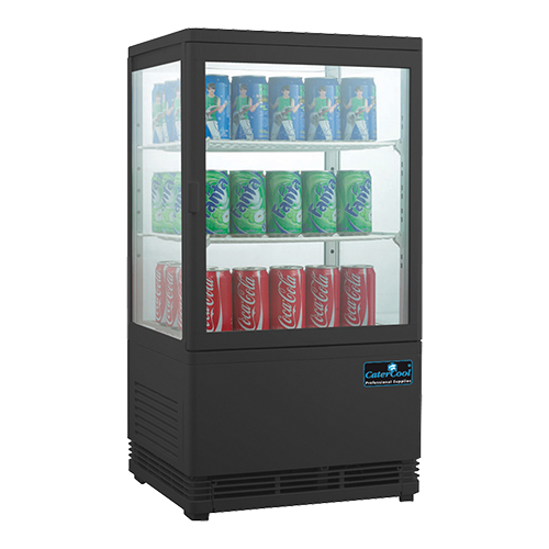 EMGA - Opzetkoelvitrine zwart 58l.