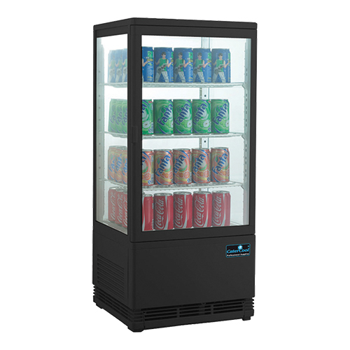 EMGA - Opzetkoelvitrine zwart 68l.
