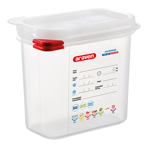 Araven GN voedseldoos 1/9GN-150 clip