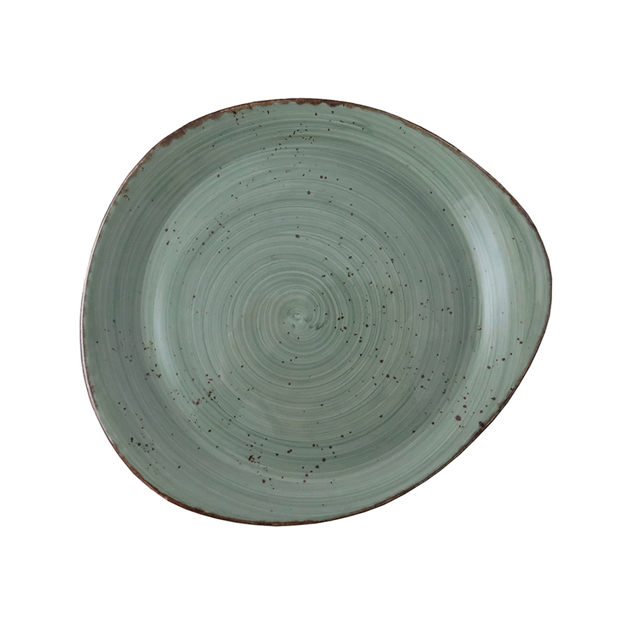 Bord Pebble vlak 31 cm Rustic donkergroe