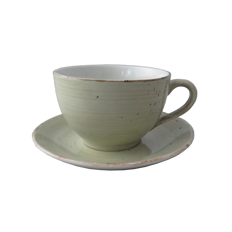 Koffiekop 15 cl Rustic lichtgroen