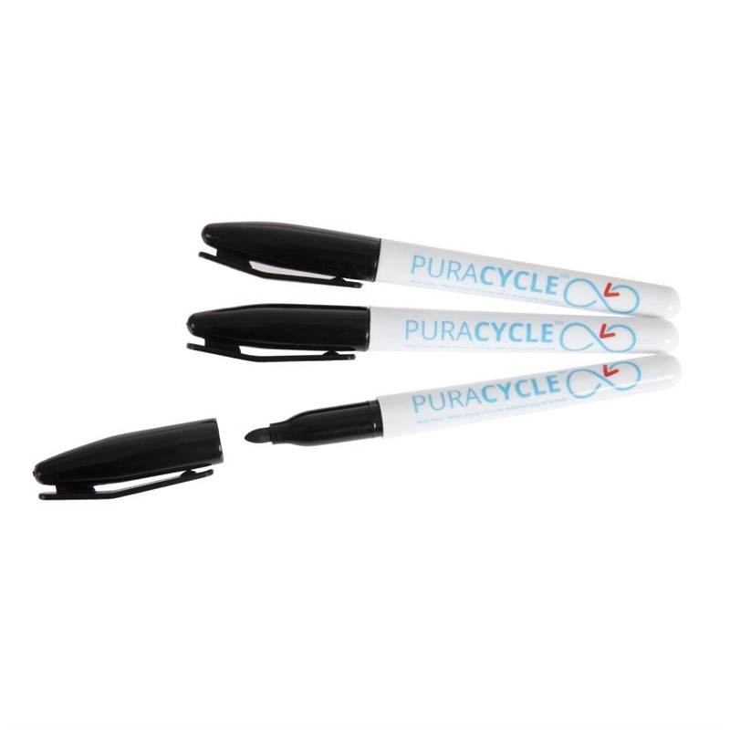 Puracycle permanentmarkers zwart x3