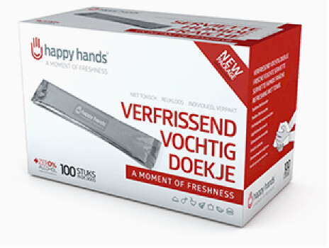 Happy hands verfrissingsdoekje 100 stuks