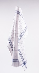 Glazendoek 100% linnen blauw 65x65cm 3st