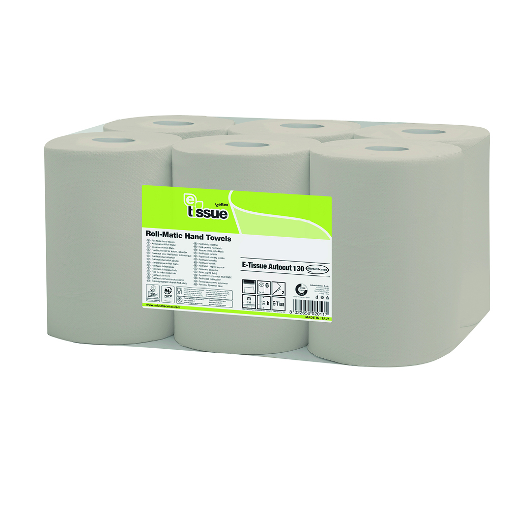 E-Tissue handdoekrol 2lgs 130mtrx20cm