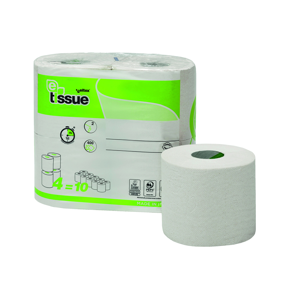 E-Tissue-toiletpapier 2lgs 400vel 40rol