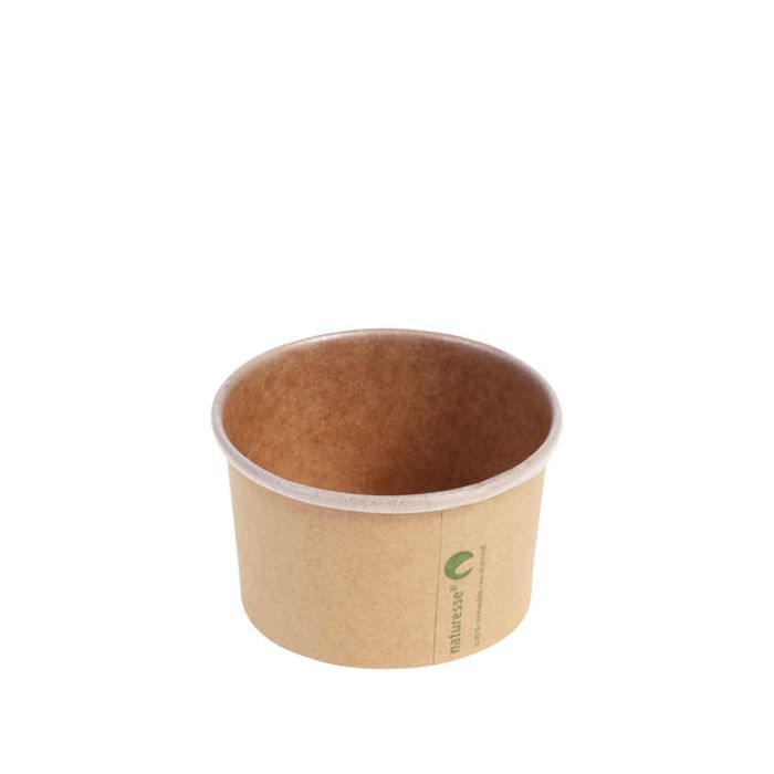 Kraft/PLA food tray 90ml  75mmØx45mm