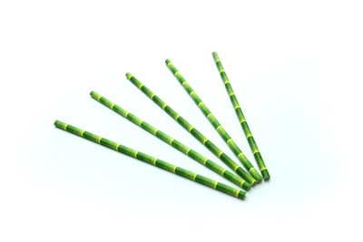 Rietje papier bamboelook Ø6mm/20cm (200s
