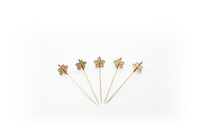 Prikker bamboe, rood /bamboe bloem120 mm