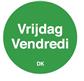 Permanente sticker vrijdag 19mm 1000/rol