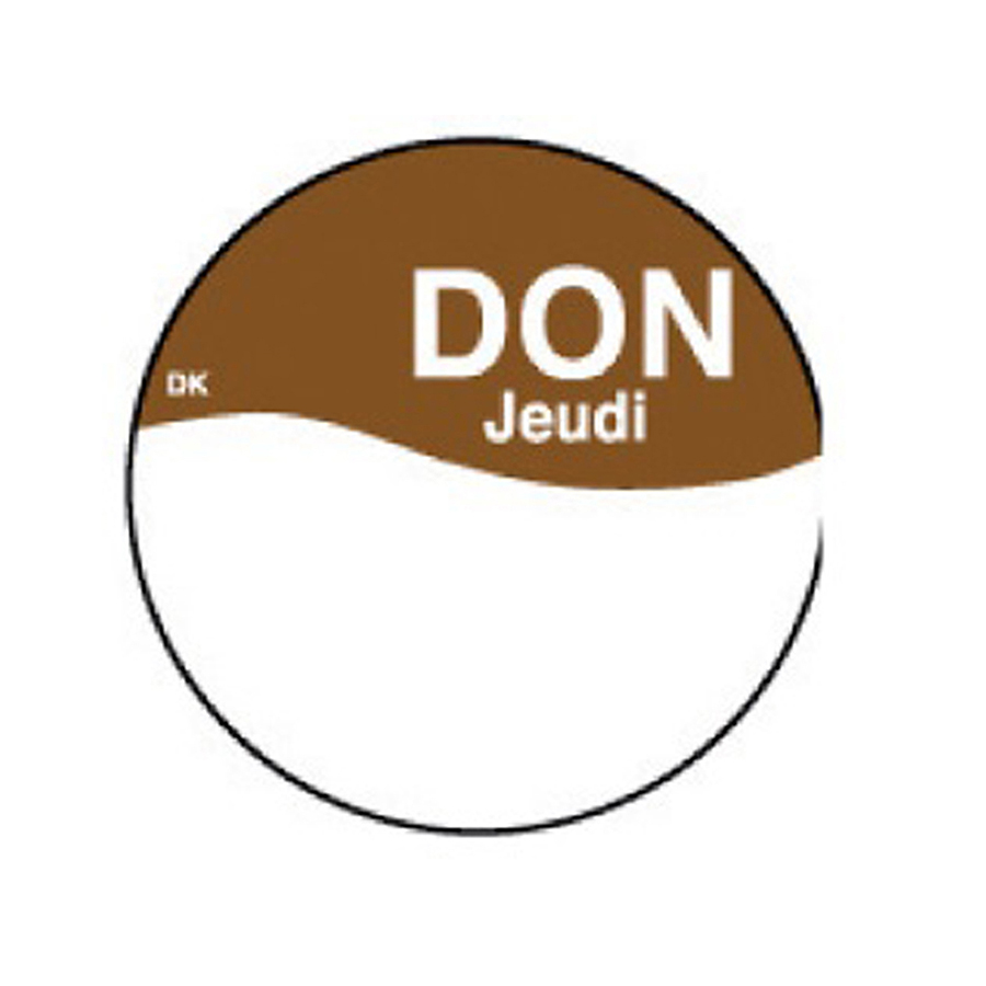 Perm. sticker m/schrijfvl donderdag 19mm
