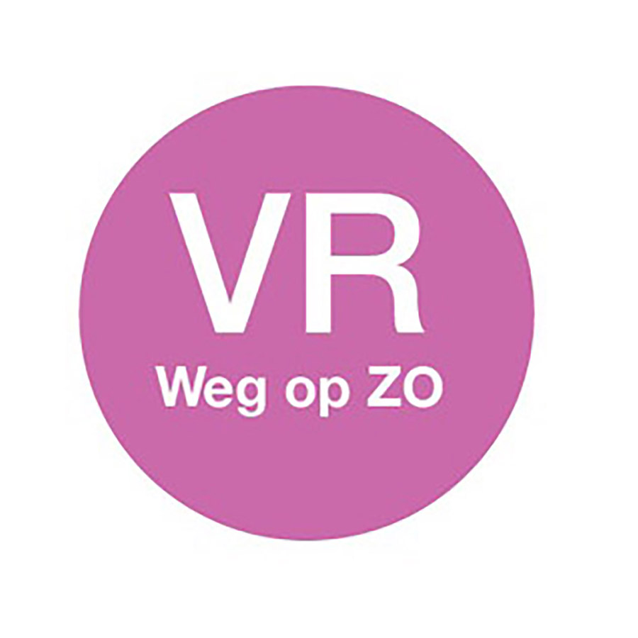 Afwasb. sticker 'vr weg op zo' 19mm