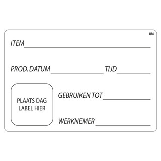 Afwasbare sticker productie 75x50mm x250