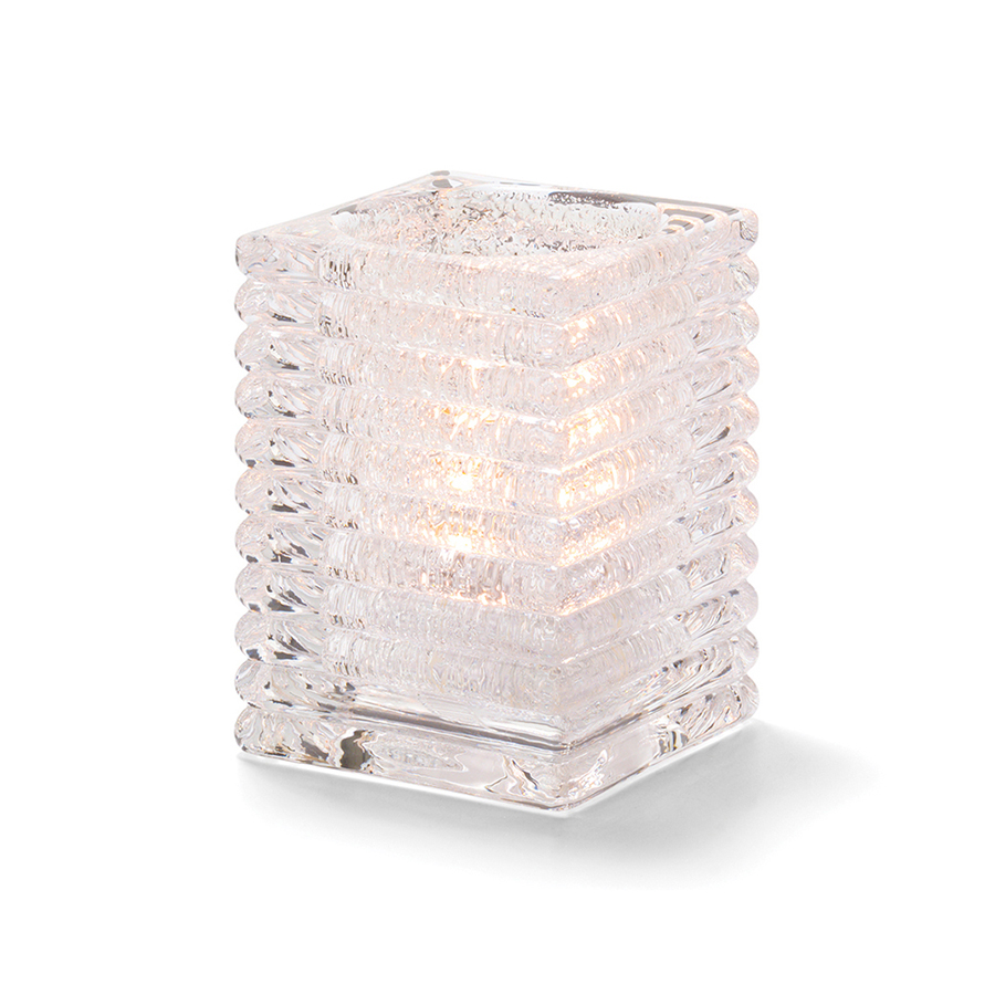 Vierkante lamp glas transparant 7,3x10,5