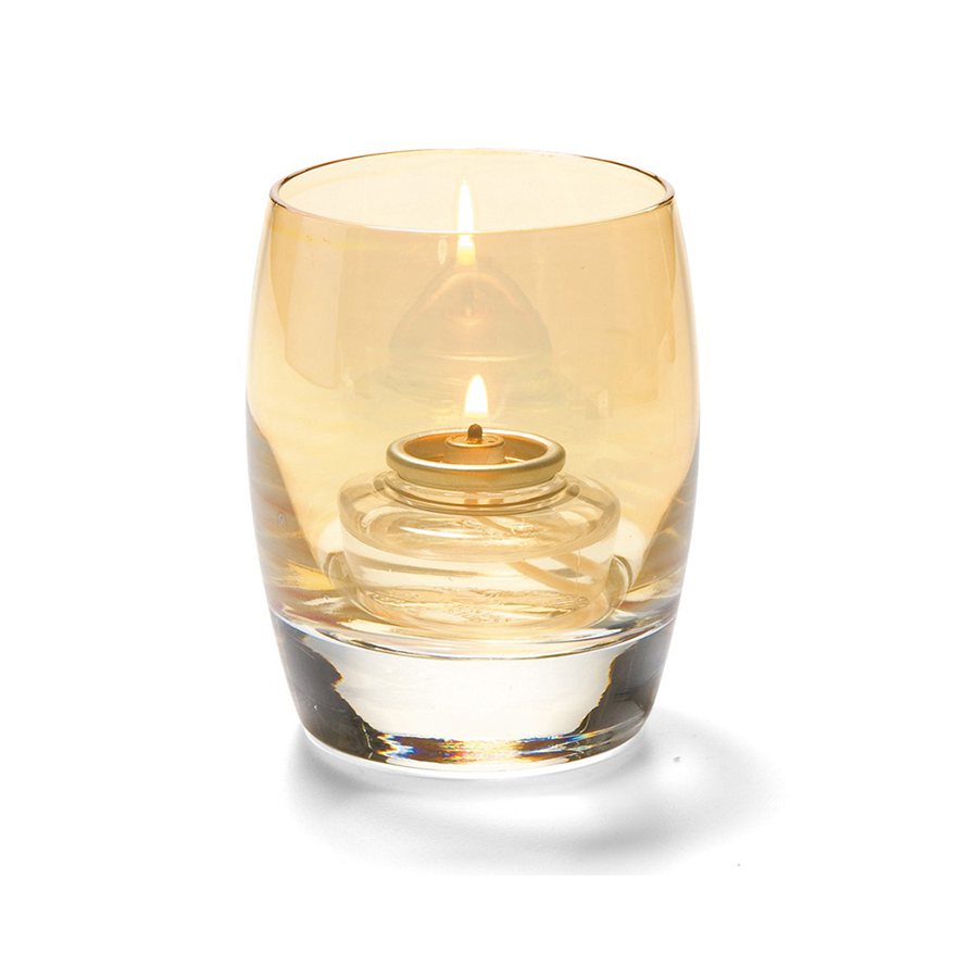 Bolvormige lamp glas goud 7,6x9,5cm