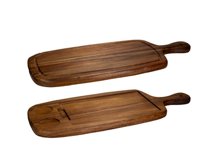 Plank acacia met 2 inlays en handvat