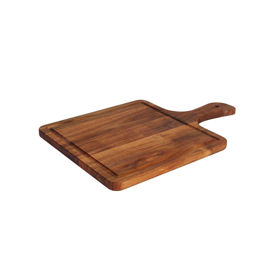 Acacia serveerplank m/handvat vierkant