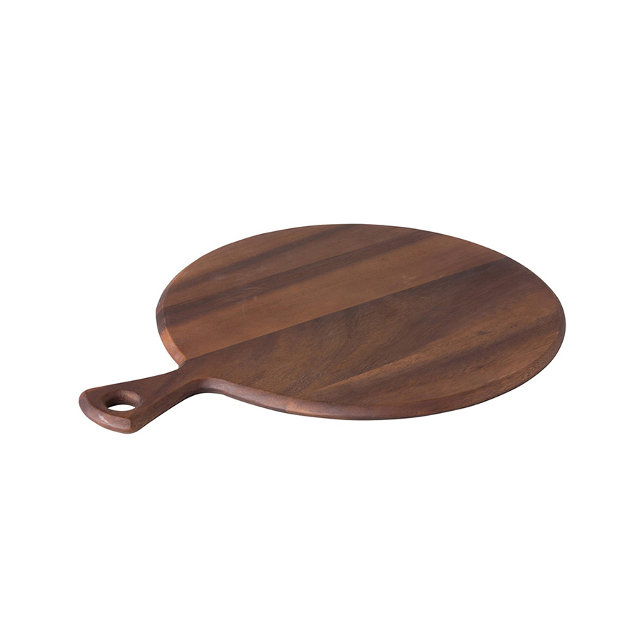 Acacia rond pizzaplateau met handvat