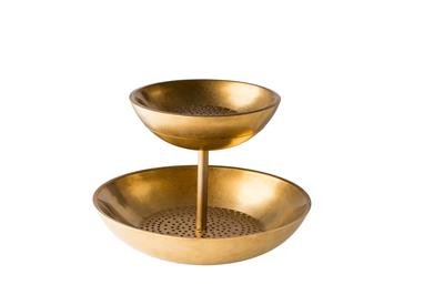 2-delige etagere fruit de Mer goud 30x33