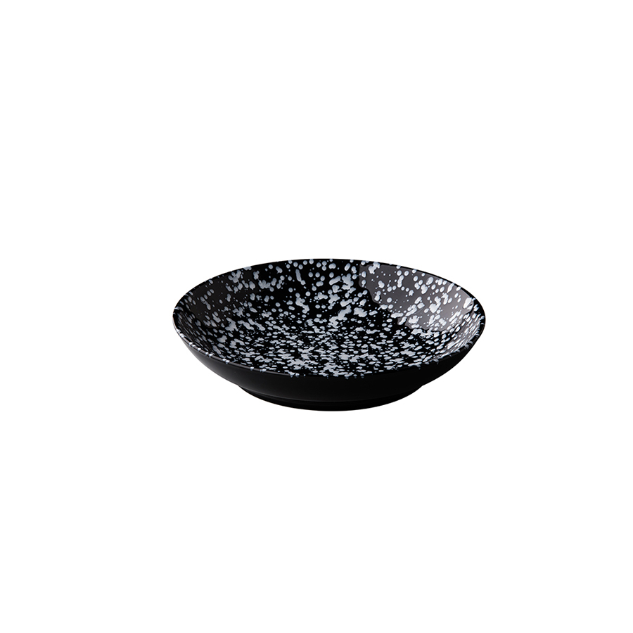 Q Authentic pasta bord zwart white spots