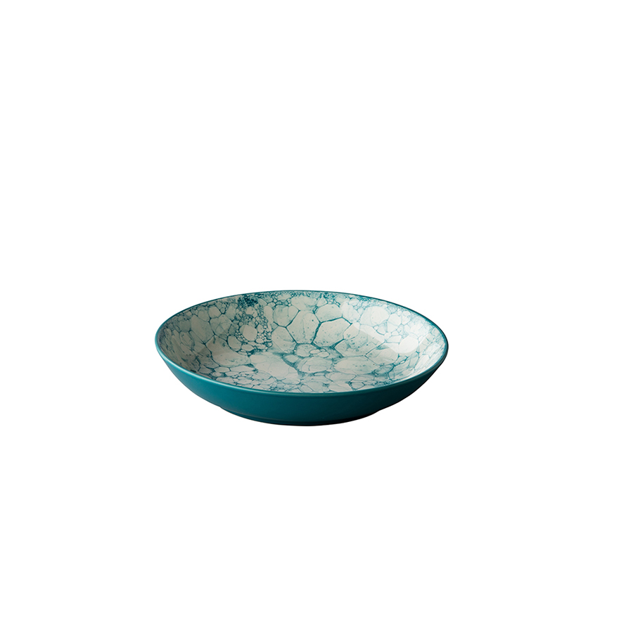 Diep bord Bubble turquoise 21cm