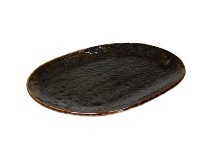 Jersey bord ovaal bruin 34 x 25 cm