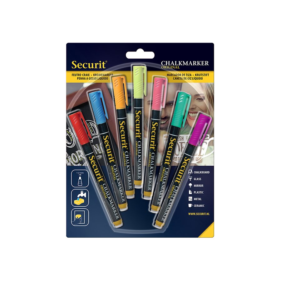 Krijtstift 1-2mm 7 kleuren set 7st