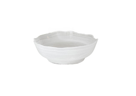 Diep bord gebroken rand white swirl 19,7