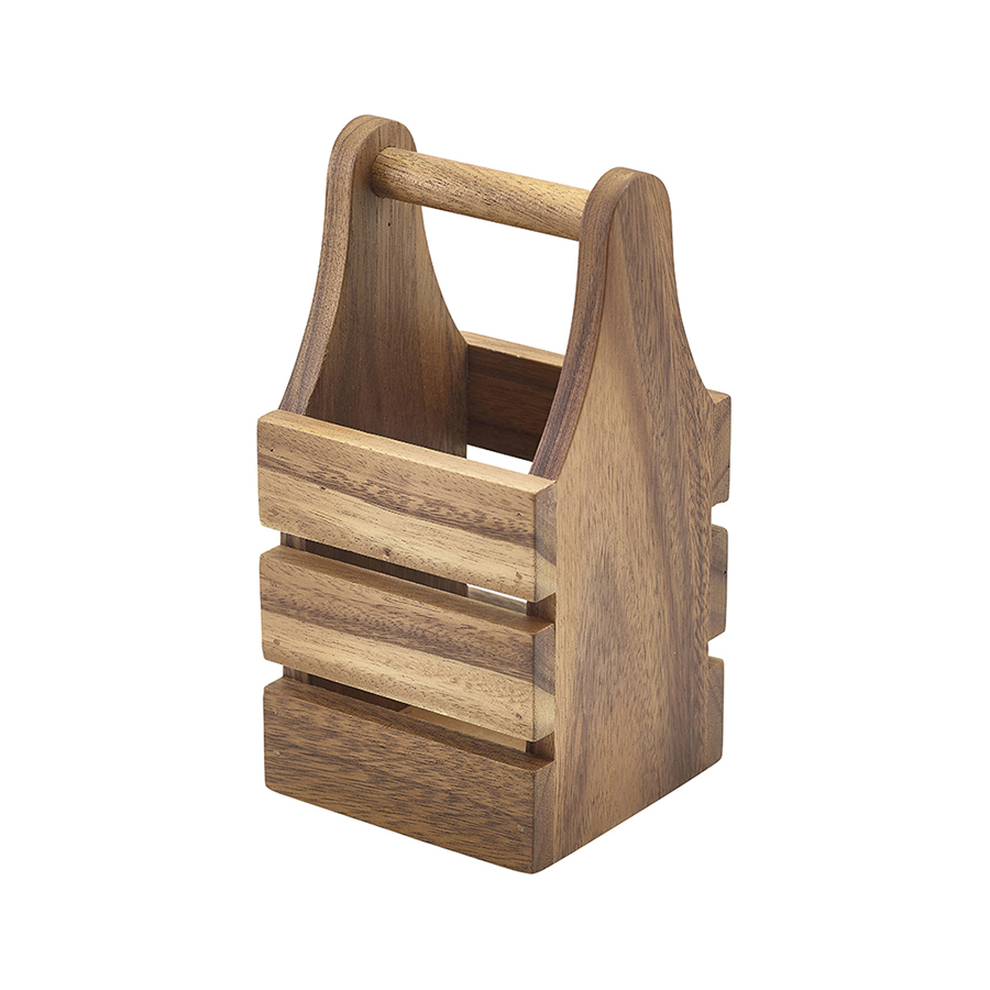 Acacia bestek houder 10x10x20cm