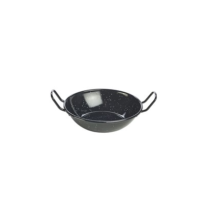 Emaille wokpan zwart 16cm