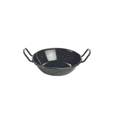 Emaille wokpan zwart 18cm