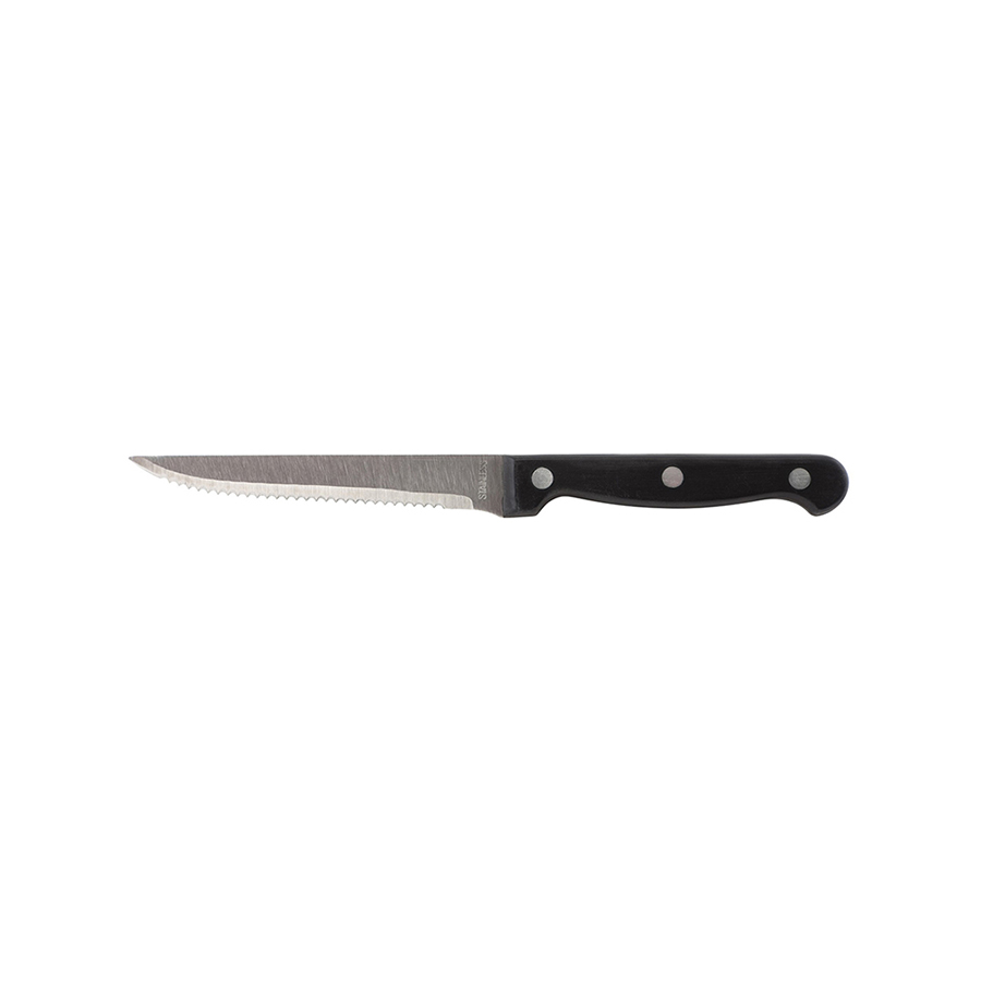Steakmes zwart handvat 22cm