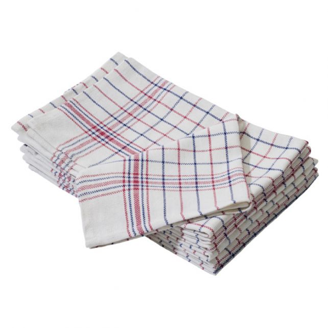 Theedoek Hollandse ruit 70x70cm 5 stuks
