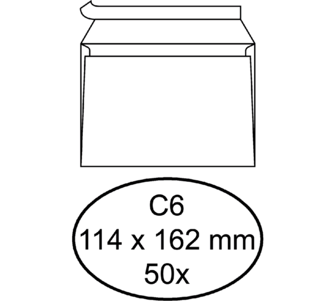Envelop Quantore C6 114x162mm wit x50