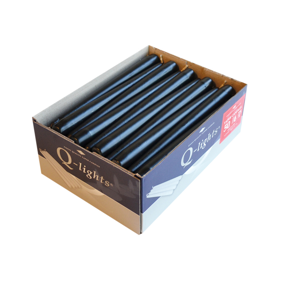 Dinerkaarsen 23x245mm zwart 50 stuks